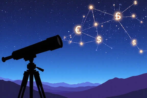 Telescope looking at a star-filled financial future