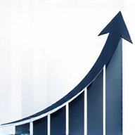 A graph showing upward trend with an arrow, symbolizing professional growth.