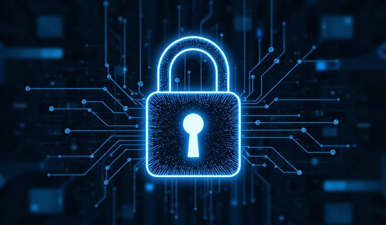 Digital lock icon representing data security