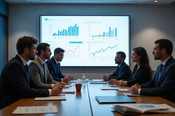 Consulting meeting with charts